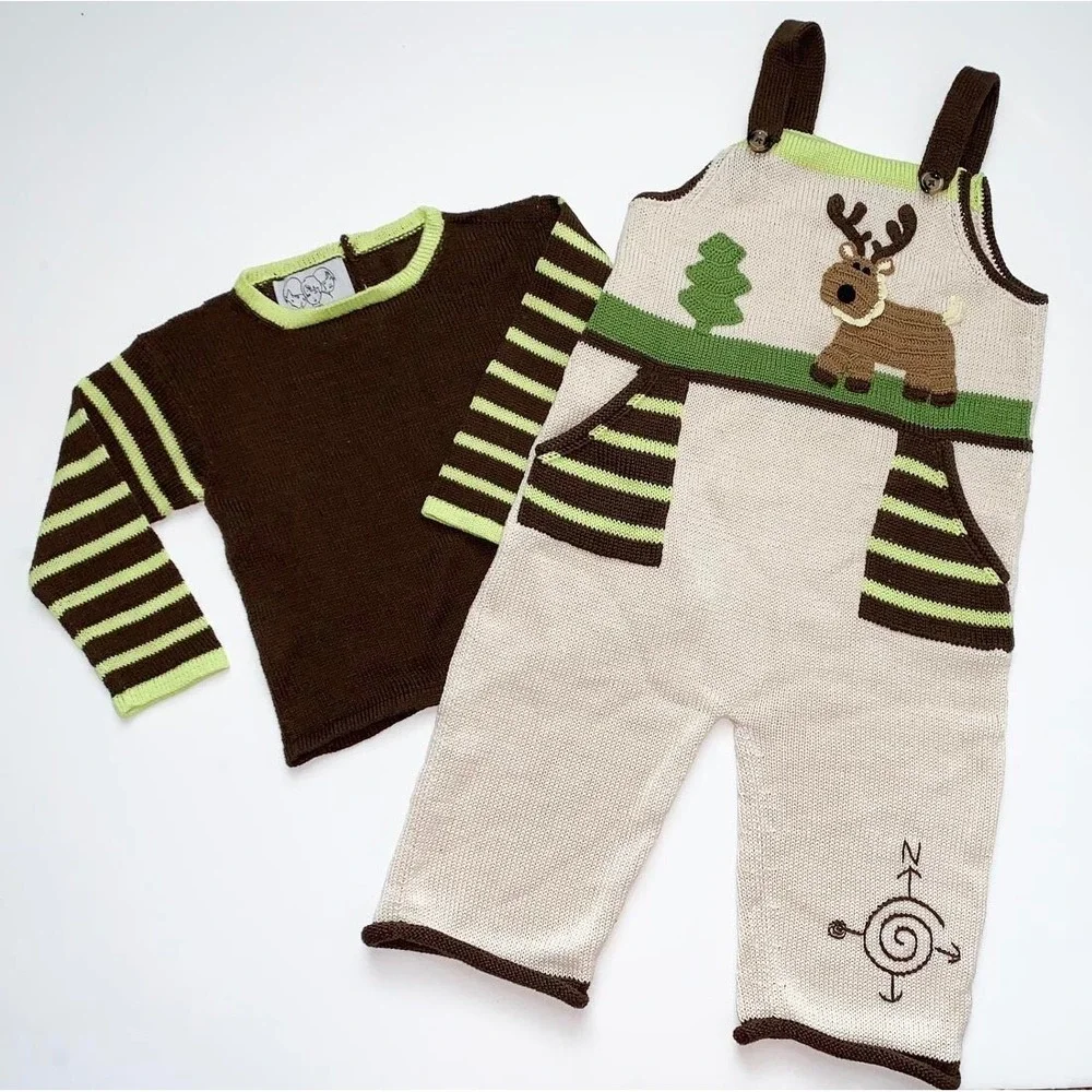 Zackali 4 Kids Woodland baby overall 2 Pcs set Boy or‎ Girl NEW!
